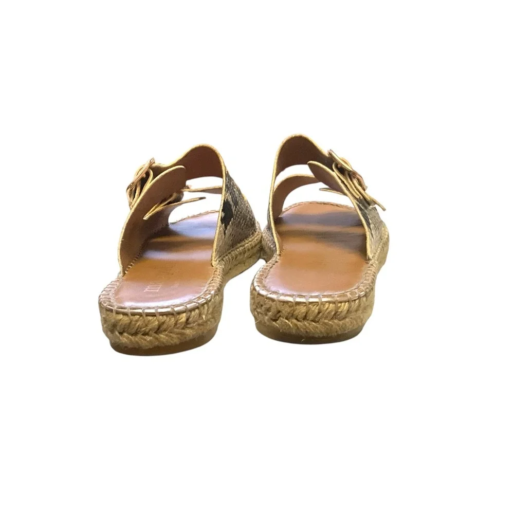 Maypol Snakeskin Print Espadrille Slide Sandals Buckle Straps Spain Size 37